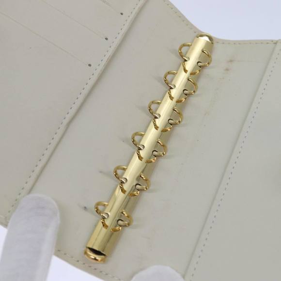 LOUIS VUITTON Vernis Agenda PM Day Planner Cover Perle R21010 LV Auth 84665